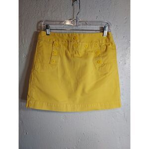 J. Crew Women's‎ 4 Chino Classic Twill Cotton Mini Skirt Mustard Yellow Nautical